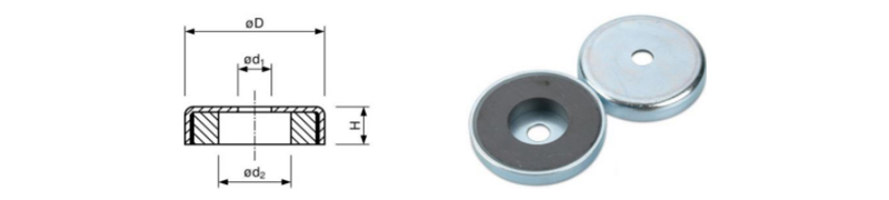 Counterbore Ferrite Shallow Pot Magnets