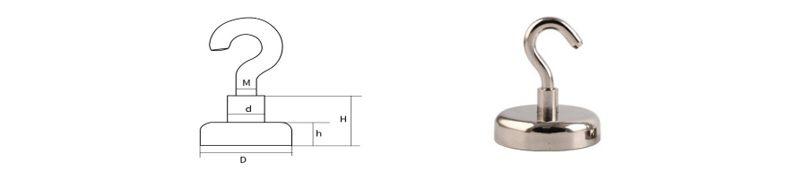 Ferrite Pot Magnet With Hook